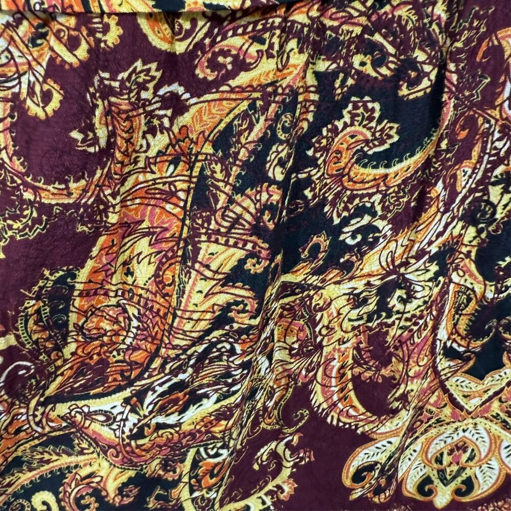 NWT J. JILL Tunic Top Womens S Brown Batik Baroque Paisley Long Sleeve Boho - Picture 4 of 8